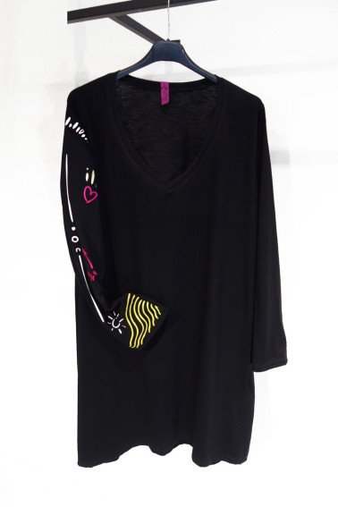 Μπλουζοφόρεμα ήλιος Με V Cotton 7197 Μ/Μ