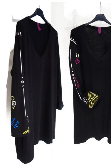 Μπλουζοφόρεμα ήλιος Με V Cotton 7197 Μ/Μ