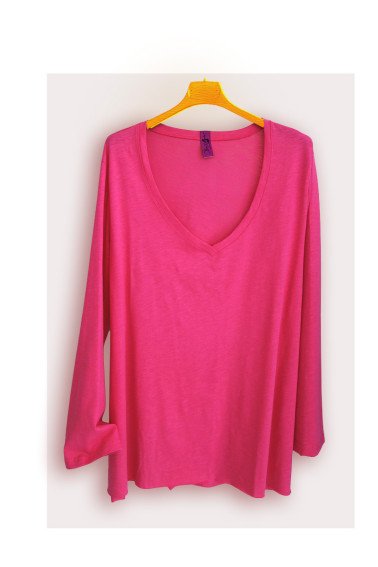 Μονόχρωμες μπλούζες με V Λαιμόκοψη