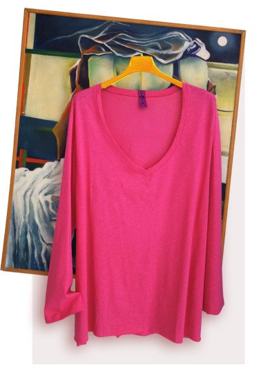 Μονόχρωμες μπλούζες με V Λαιμόκοψη