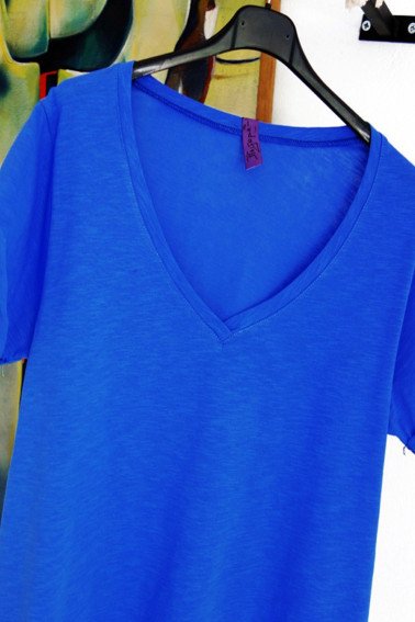 T-shirt μονόχρωμο βαμβακερό cotton σε άλφα άνετη γραμμή