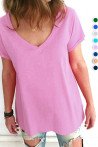 T-shirt μονόχρωμο βαμβακερό cotton σε άλφα άνετη γραμμή