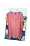 T-Shirt με V λαιμόκοψη Cotton