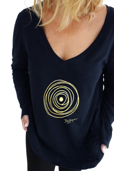 T-Shirt Μάτι Κύκλους Χρυσό 3253