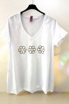 T-Shirt λουλουδάκια με τύπωμα και πέρλες 9227